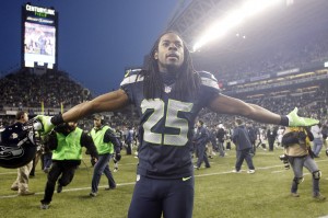 The world is in Seattle Seahawks cornerback Richard Sherman's (25) hands, and he has picked CAA to help him monetize his power. Credit: Joe Nicholson-USA TODAY Sports