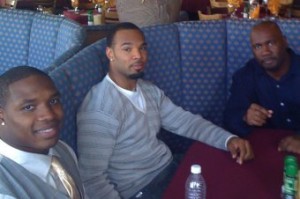 Football agent Rob London (right) with clients Maurice Jones-Drew and Matt Forte.