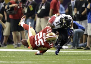 San Francisco 49ers cornerback Tarell Brown (25) dropped agent Brian Overstreet and is now a Joel Segal client. Photo Credit: Robert Deutsch-USA TODAY Sports