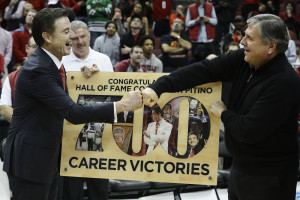 Head Coach Rick Pitino and AD Tom Jurich help run College Basketball's most profitable team (Credit: Jamie Rhodes-USA TODAY Sports)